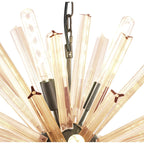 NL85149 Clover 10 Light Round Pendant Brown Oxide / Champagne Gold Glass