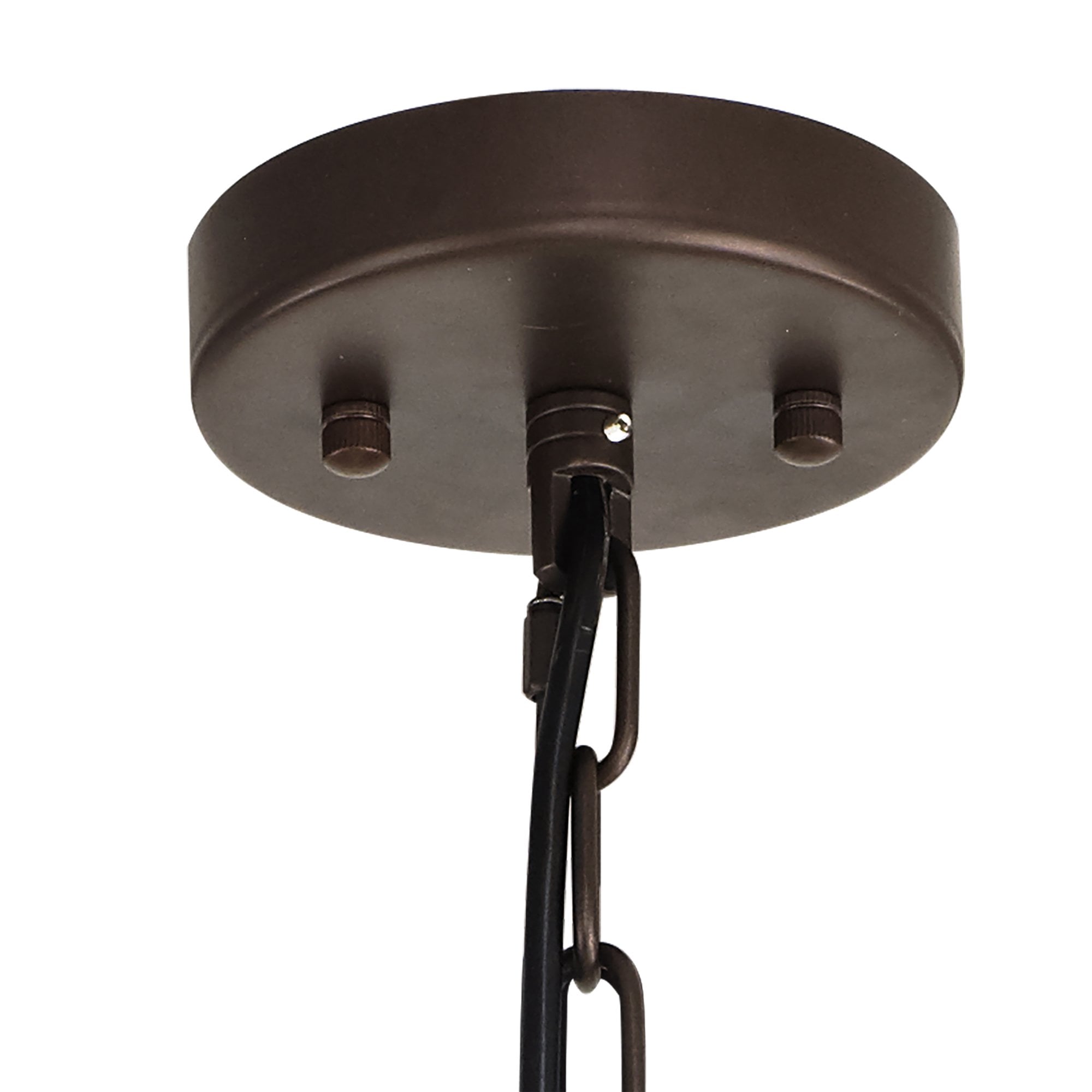 NL85149 Clover 10 Light Round Pendant Brown Oxide / Champagne Gold Glass