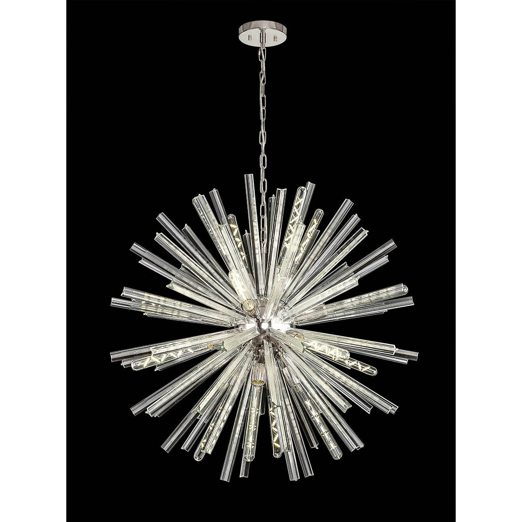 NL85159 Clover 16 Light Round Pendant Polished Nickel / Clear Glass