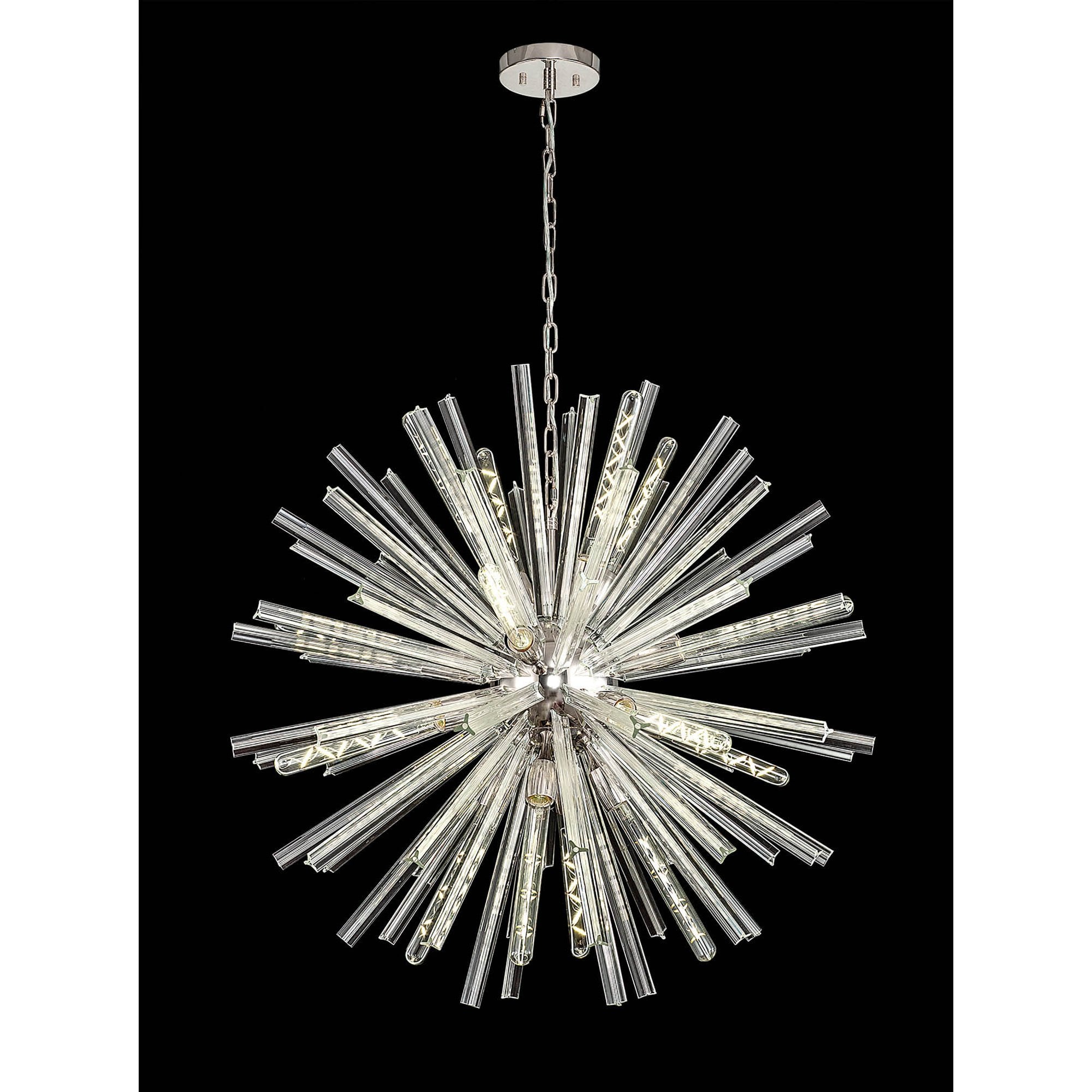 NL85159 Clover 16 Light Round Pendant Polished Nickel / Clear Glass