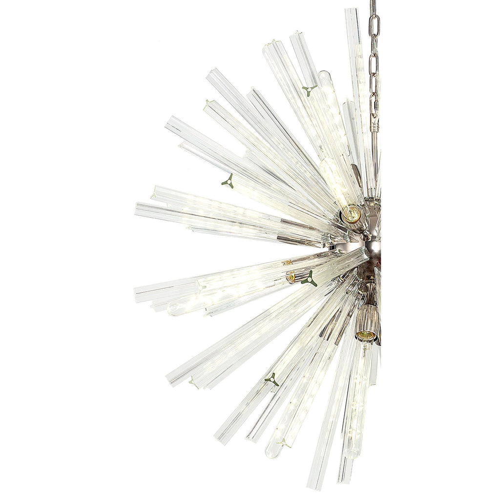 NL85159 Clover 16 Light Round Pendant Polished Nickel / Clear Glass