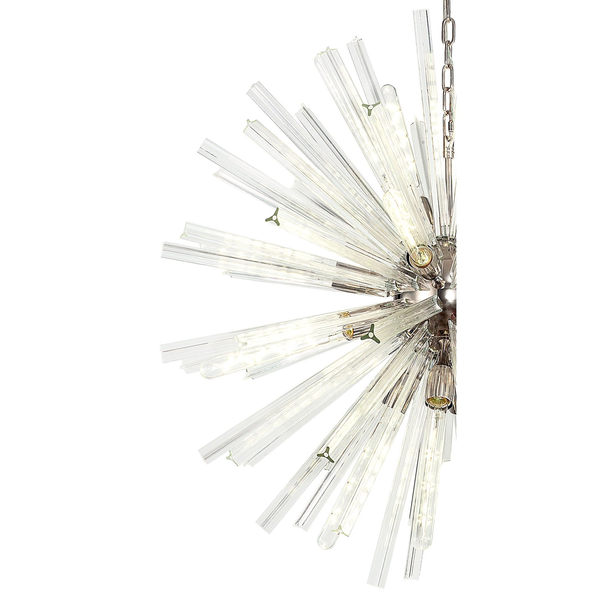 NL85159 Clover 16 Light Round Pendant Polished Nickel / Clear Glass