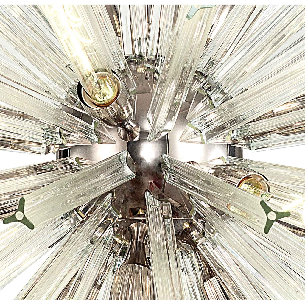 NL85159 Clover 16 Light Round Pendant Polished Nickel / Clear Glass