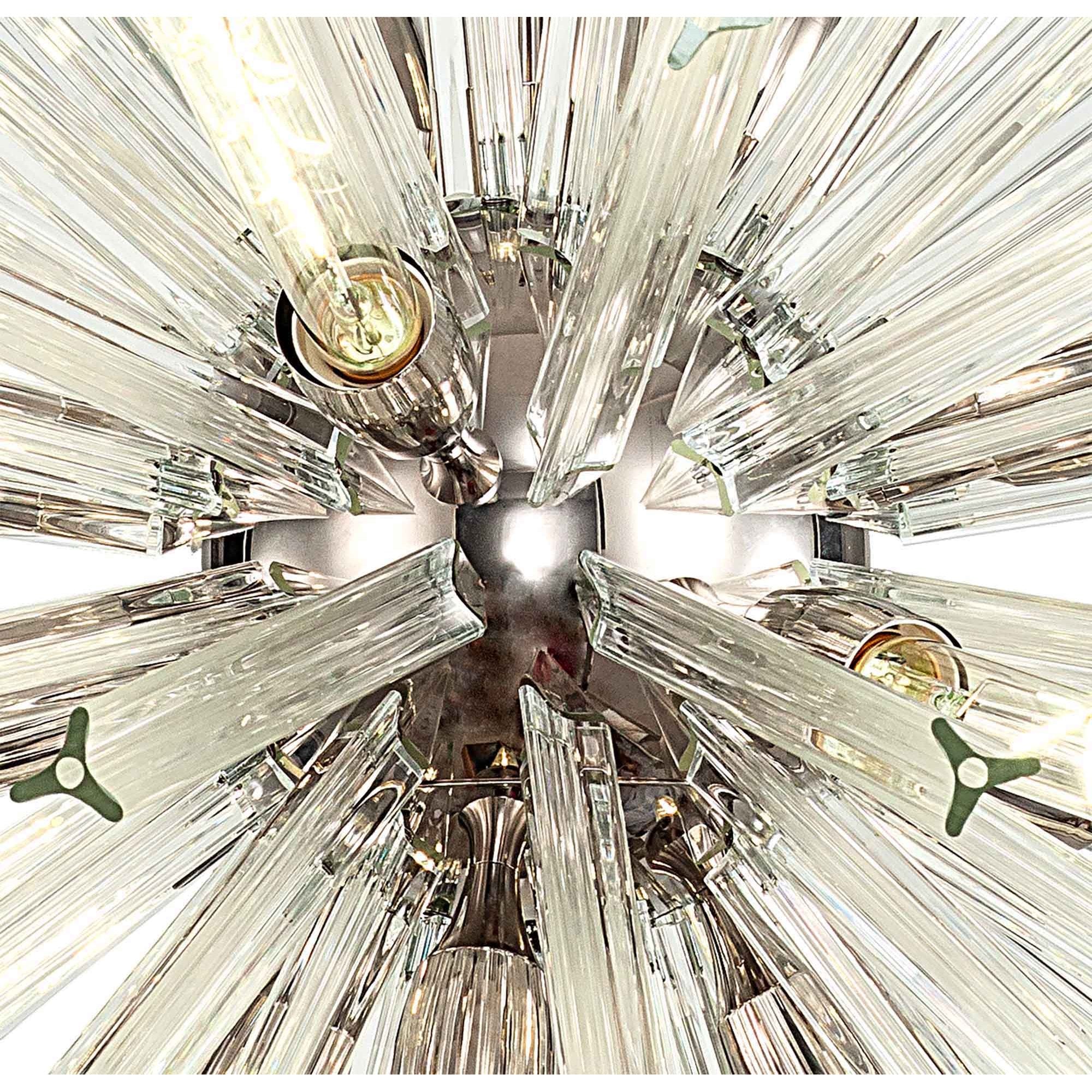 NL85159 Clover 16 Light Round Pendant Polished Nickel / Clear Glass
