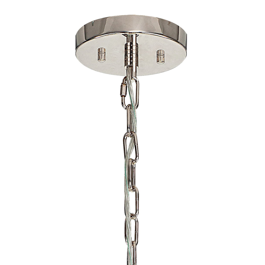 NL85159 Clover 16 Light Round Pendant Polished Nickel / Clear Glass