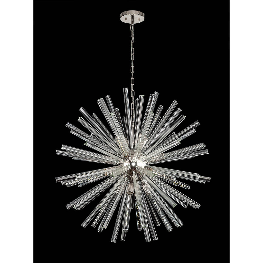 NL85159 Clover 16 Light Round Pendant Polished Nickel / Clear Glass