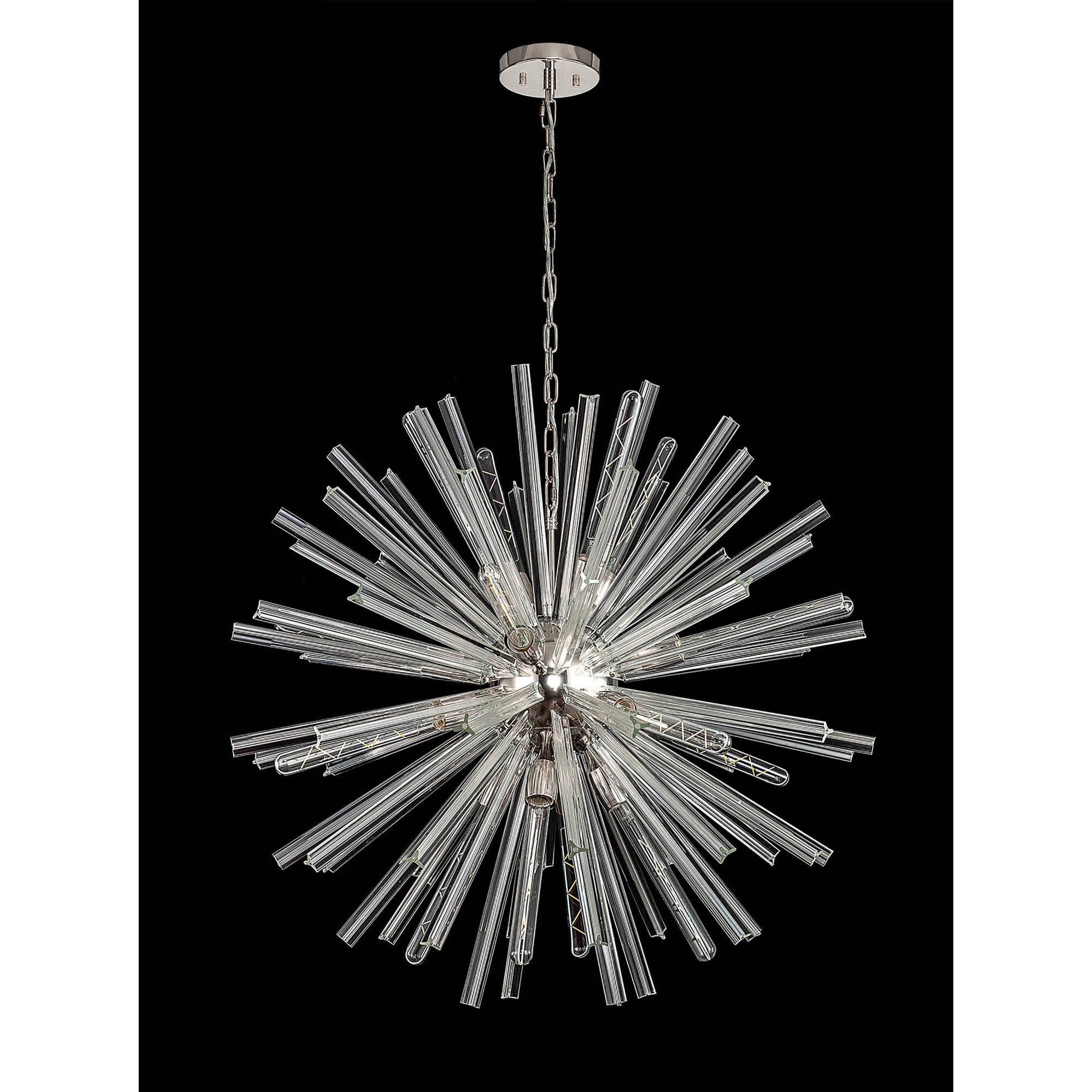 NL85159 Clover 16 Light Round Pendant Polished Nickel / Clear Glass