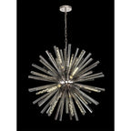 NL85169 Clover 16 Light Round Pendant Polished Nickel / Smoke Glass