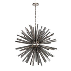 NL85169 Clover 16 Light Round Pendant Polished Nickel / Smoke Glass