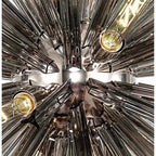 NL85169 Clover 16 Light Round Pendant Polished Nickel / Smoke Glass