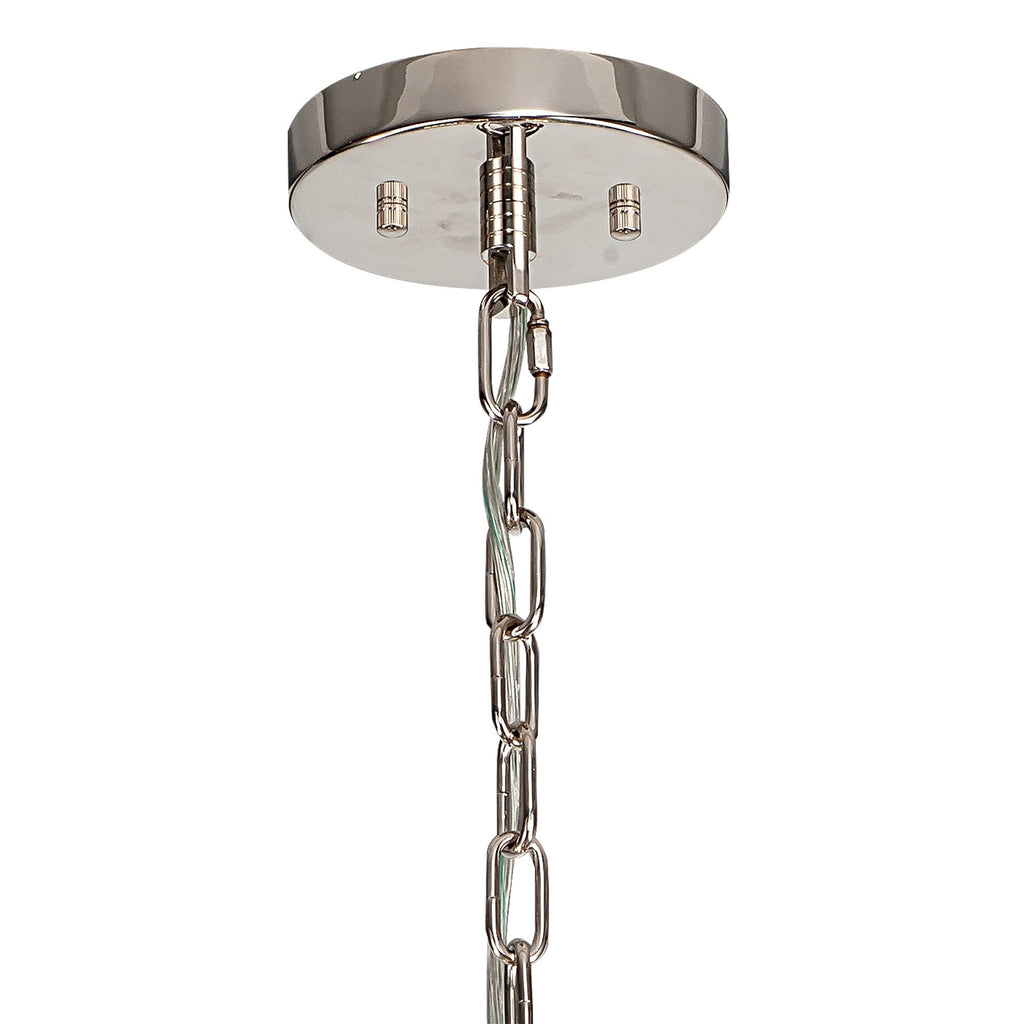 NL85169 Clover 16 Light Round Pendant Polished Nickel / Smoke Glass