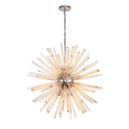 NL85179 Clover 16 Light Round Pendant Polished Nickel / Champagne Gold Glass