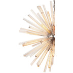 NL85179 Clover 16 Light Round Pendant Polished Nickel / Champagne Gold Glass