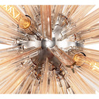 NL85179 Clover 16 Light Round Pendant Polished Nickel / Champagne Gold Glass