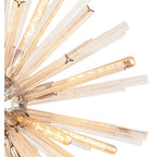 NL85179 Clover 16 Light Round Pendant Polished Nickel / Champagne Gold Glass