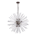 NL85189 Clover 16 Light Round Pendant Brown Oxide / Clear Glass