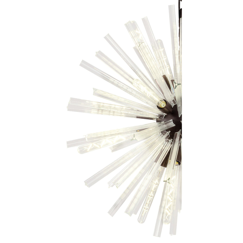 NL85189 Clover 16 Light Round Pendant Brown Oxide / Clear Glass