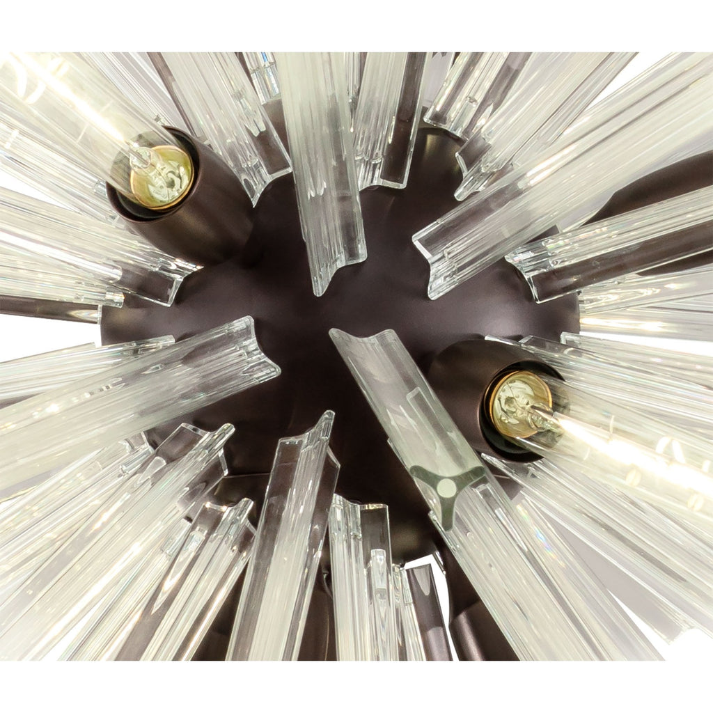 NL85189 Clover 16 Light Round Pendant Brown Oxide / Clear Glass