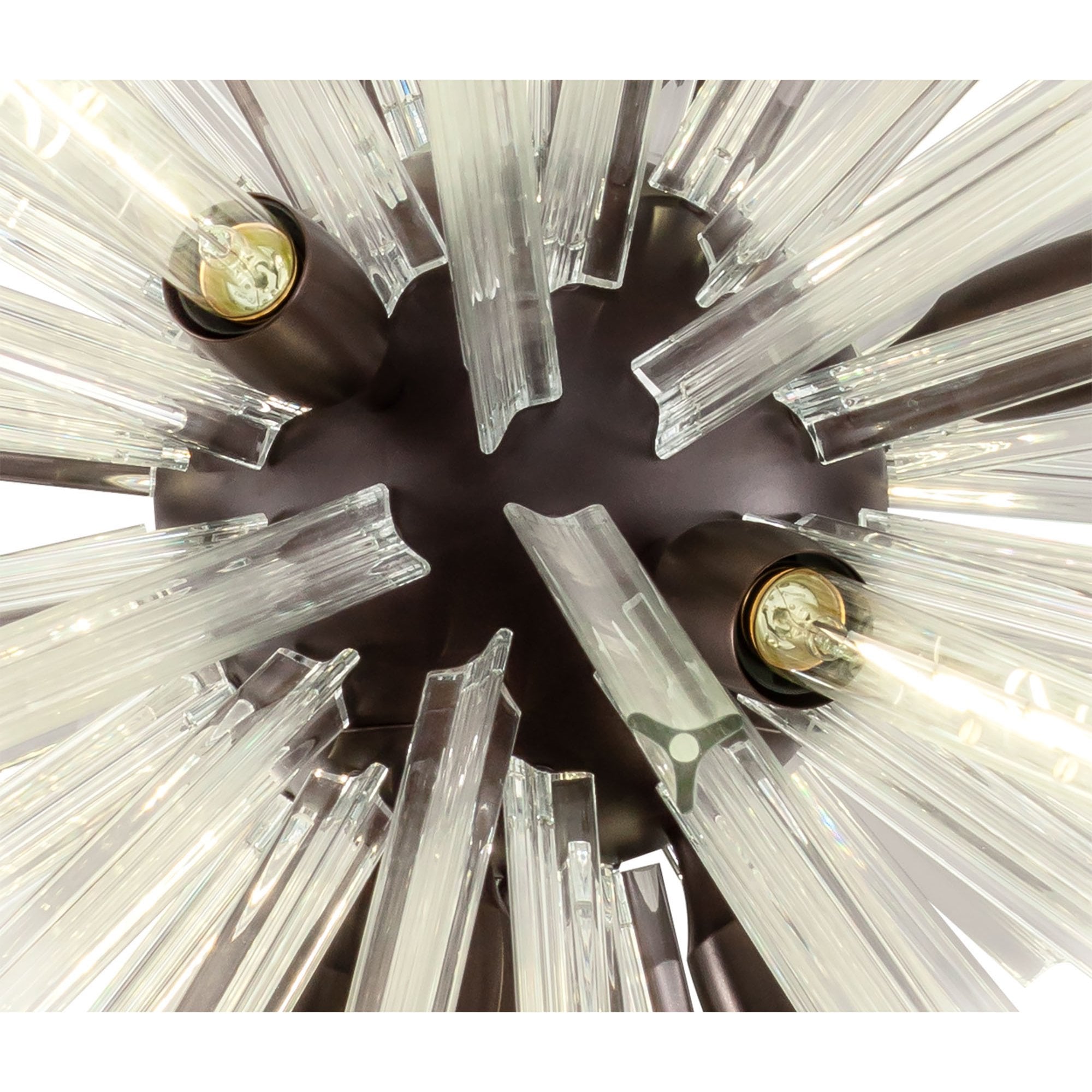 NL85189 Clover 16 Light Round Pendant Brown Oxide / Clear Glass
