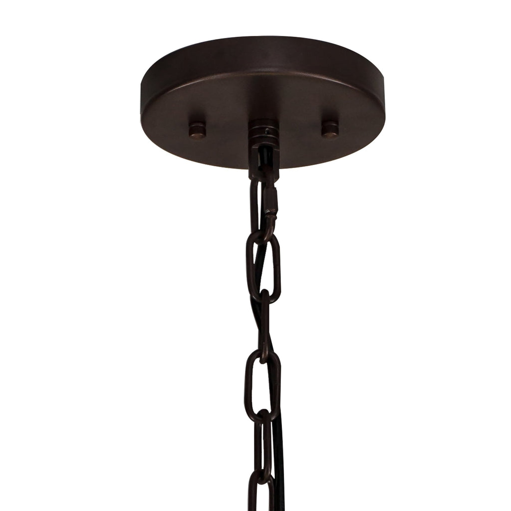 NL85189 Clover 16 Light Round Pendant Brown Oxide / Clear Glass