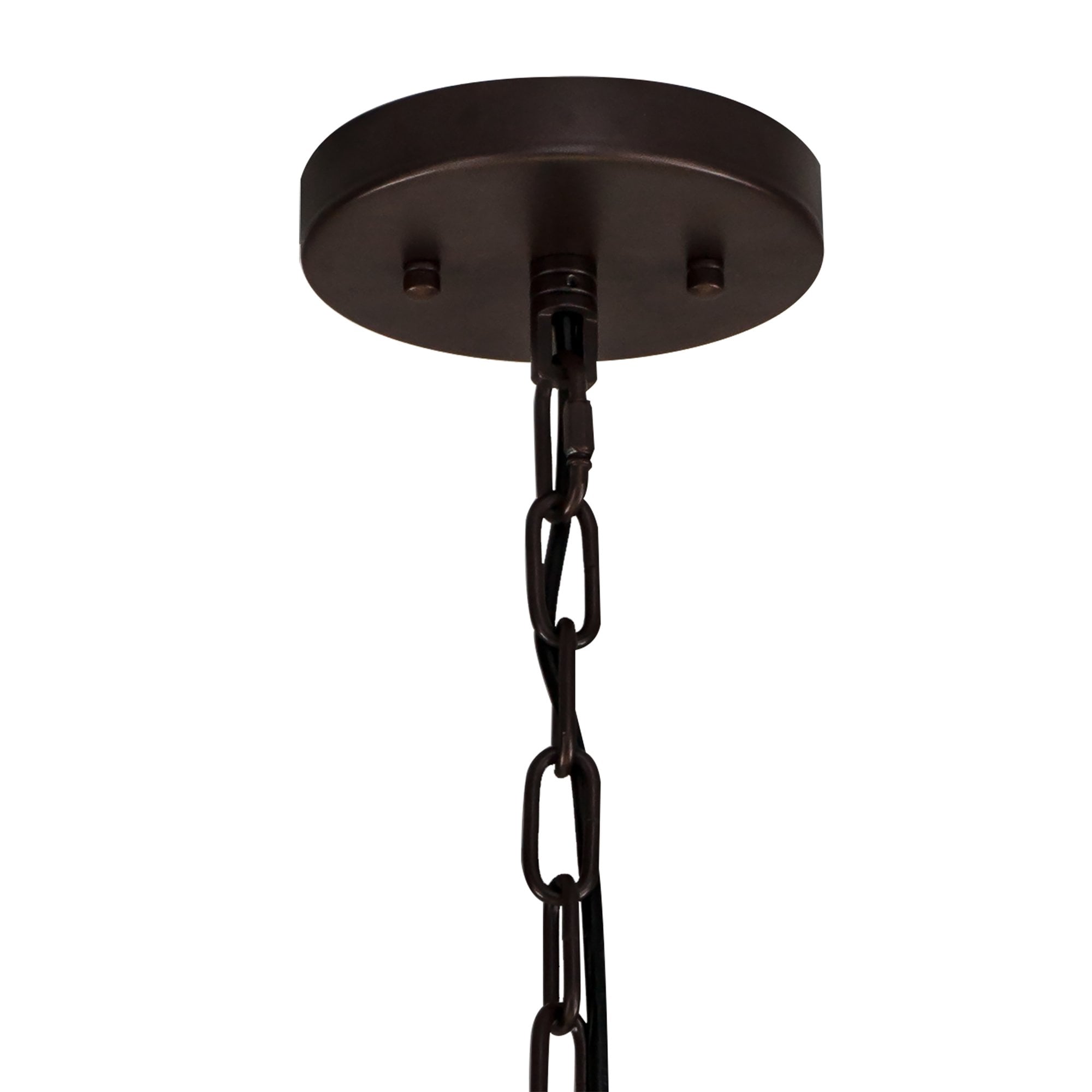 NL85189 Clover 16 Light Round Pendant Brown Oxide / Clear Glass