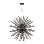 NL85199 Clover 16 Light Round Pendant Brown Oxide / Smoke Glass