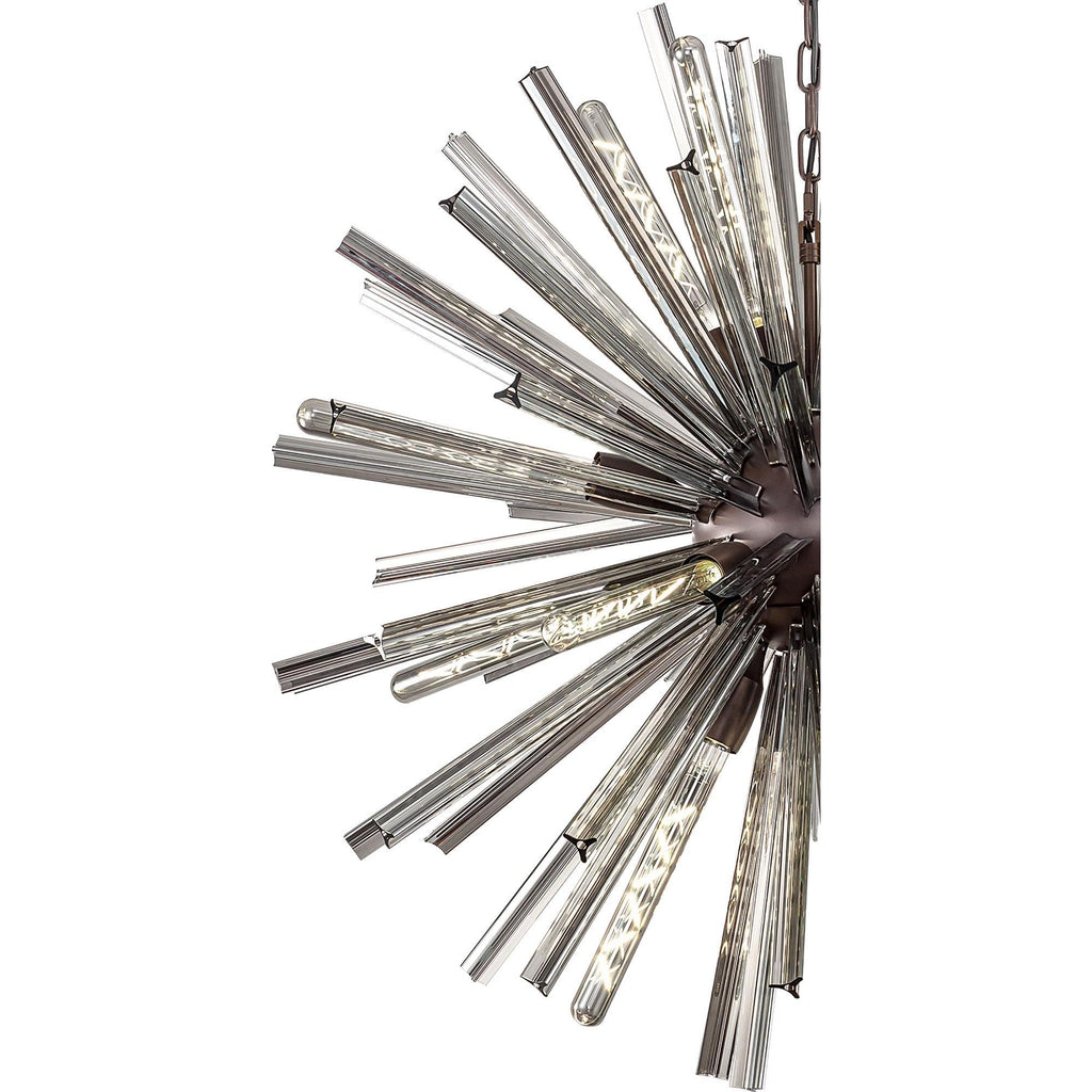 NL85199 Clover 16 Light Round Pendant Brown Oxide / Smoke Glass