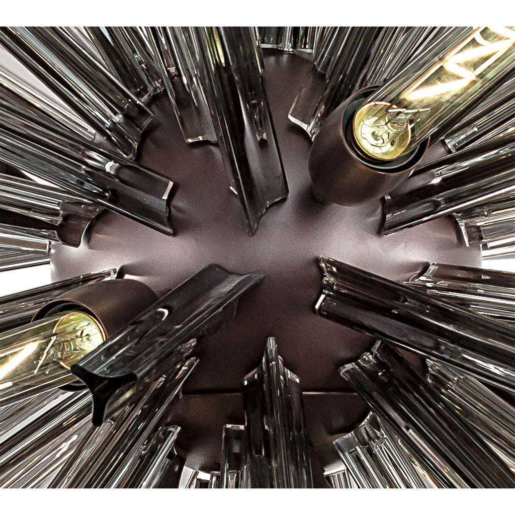 NL85199 Clover 16 Light Round Pendant Brown Oxide / Smoke Glass