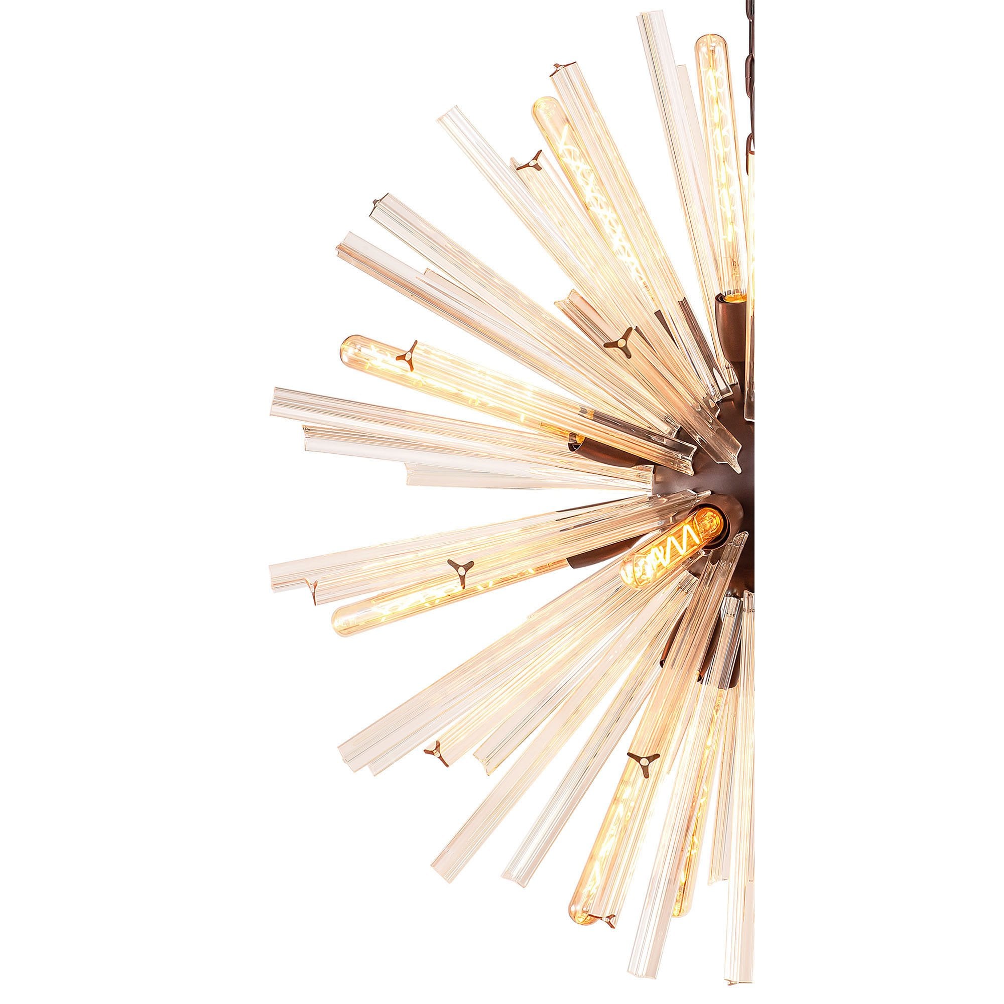 NL85209 Clover 16 Light Round Pendant Brown Oxide / Champagne Gold Glass