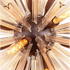 NL85209 Clover 16 Light Round Pendant Brown Oxide / Champagne Gold Glass