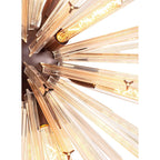 NL85209 Clover 16 Light Round Pendant Brown Oxide / Champagne Gold Glass