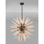 NL85209 Clover 16 Light Round Pendant Brown Oxide / Champagne Gold Glass