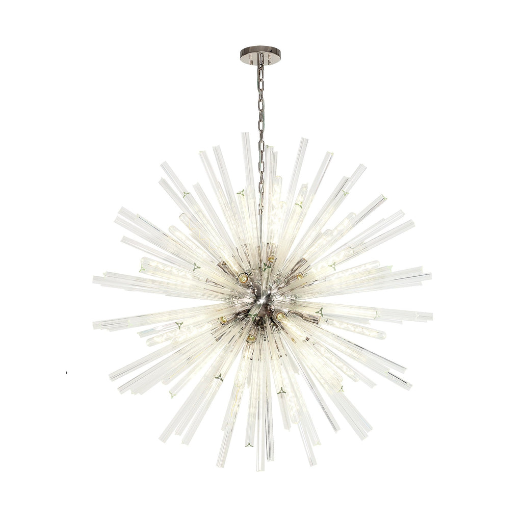 NL85219 Clover 32 Light Round Pendant Polished Nickel / Clear Glass