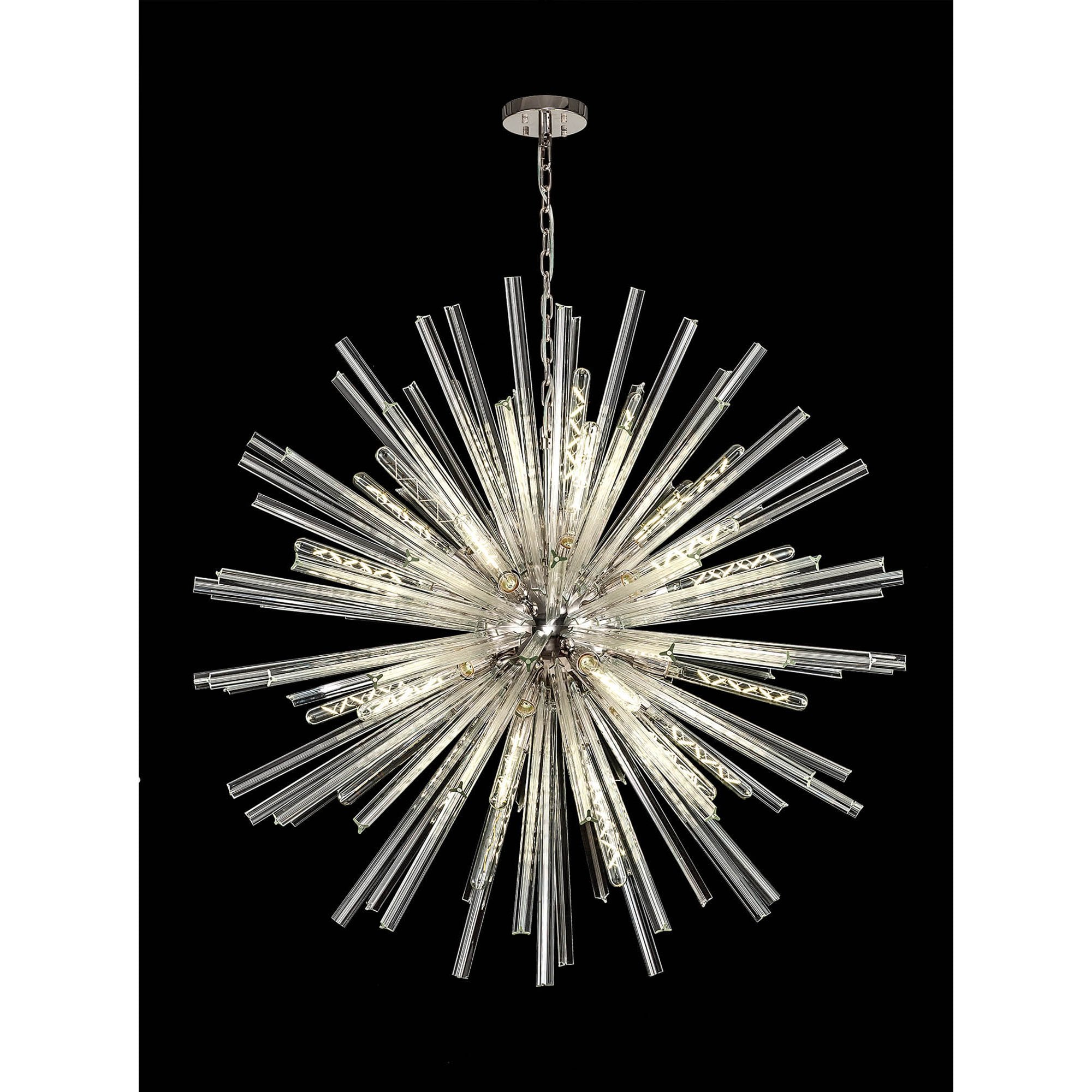 NL85219 Clover 32 Light Round Pendant Polished Nickel / Clear Glass