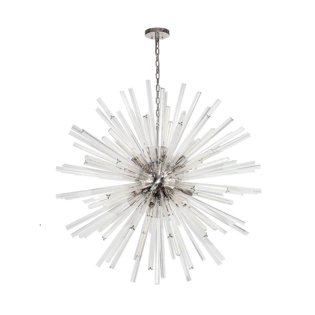 NL85219 Clover 32 Light Round Pendant Polished Nickel / Clear Glass