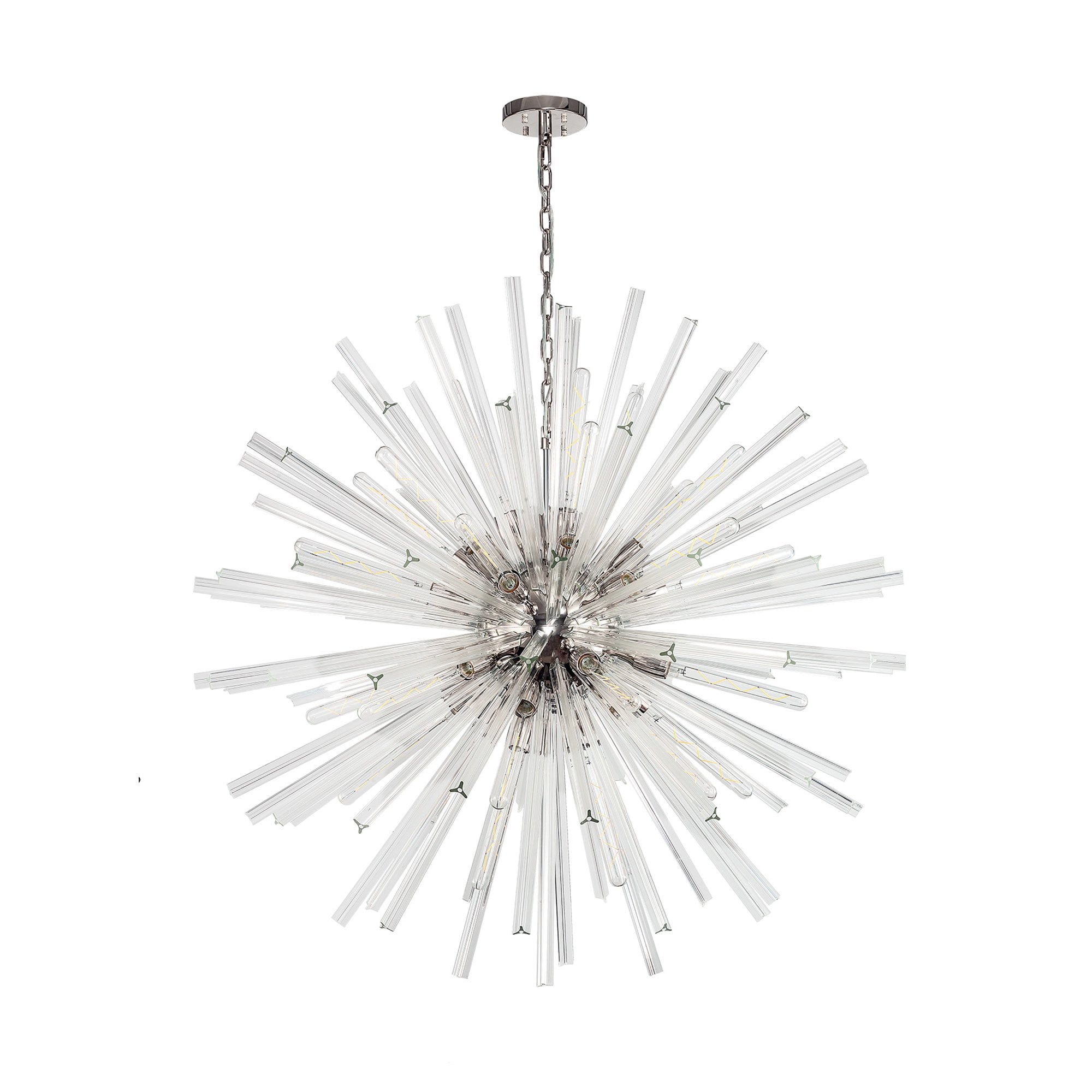 NL85219 Clover 32 Light Round Pendant Polished Nickel / Clear Glass