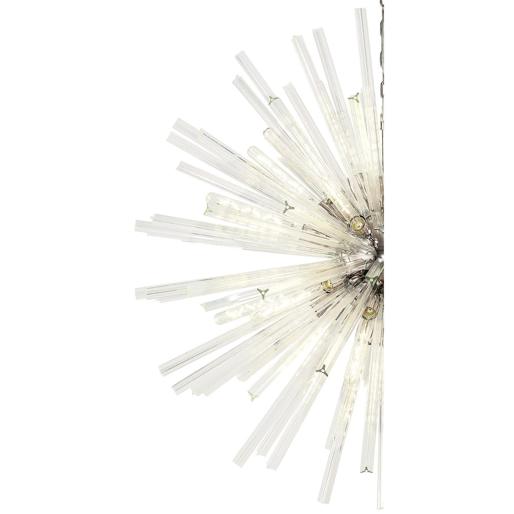 NL85219 Clover 32 Light Round Pendant Polished Nickel / Clear Glass
