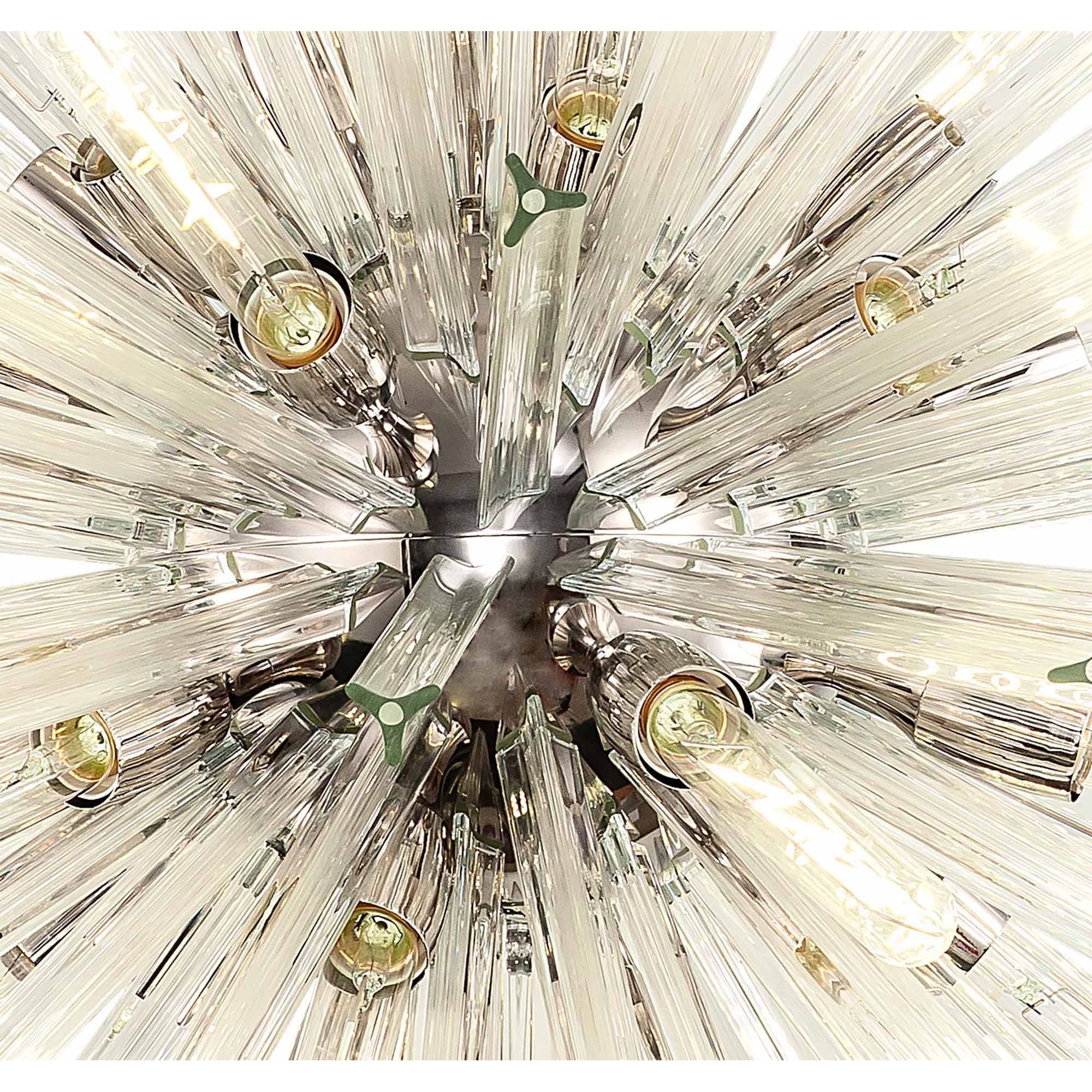 NL85219 Clover 32 Light Round Pendant Polished Nickel / Clear Glass