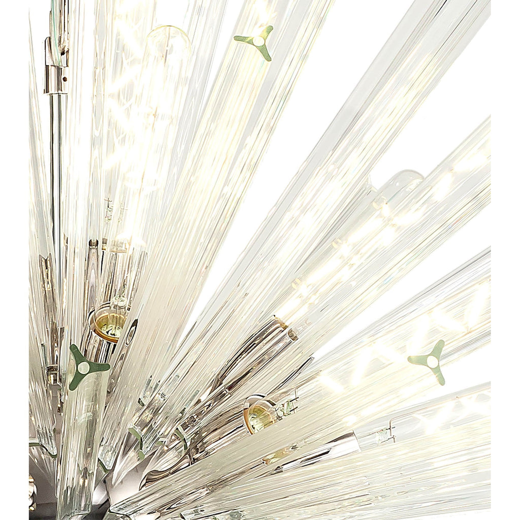NL85219 Clover 32 Light Round Pendant Polished Nickel / Clear Glass
