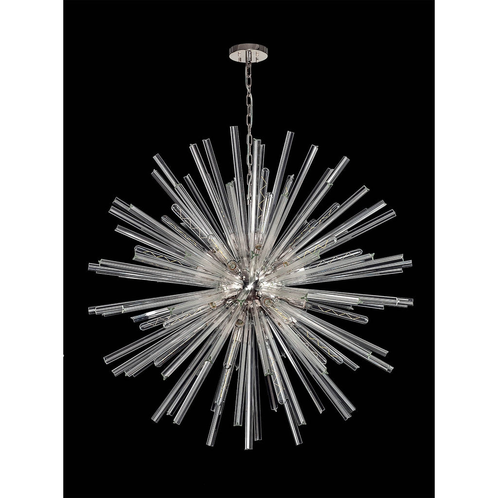 NL85219 Clover 32 Light Round Pendant Polished Nickel / Clear Glass