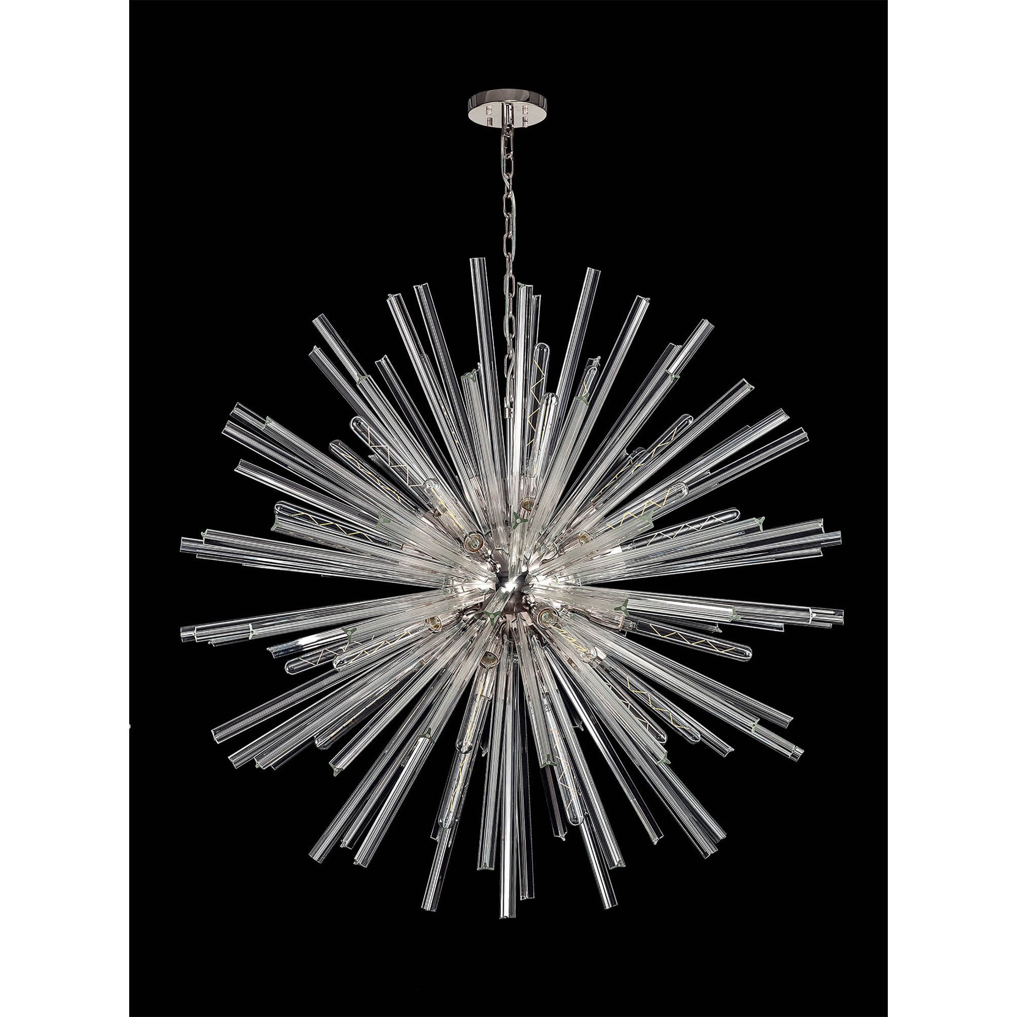 NL85219 Clover 32 Light Round Pendant Polished Nickel / Clear Glass