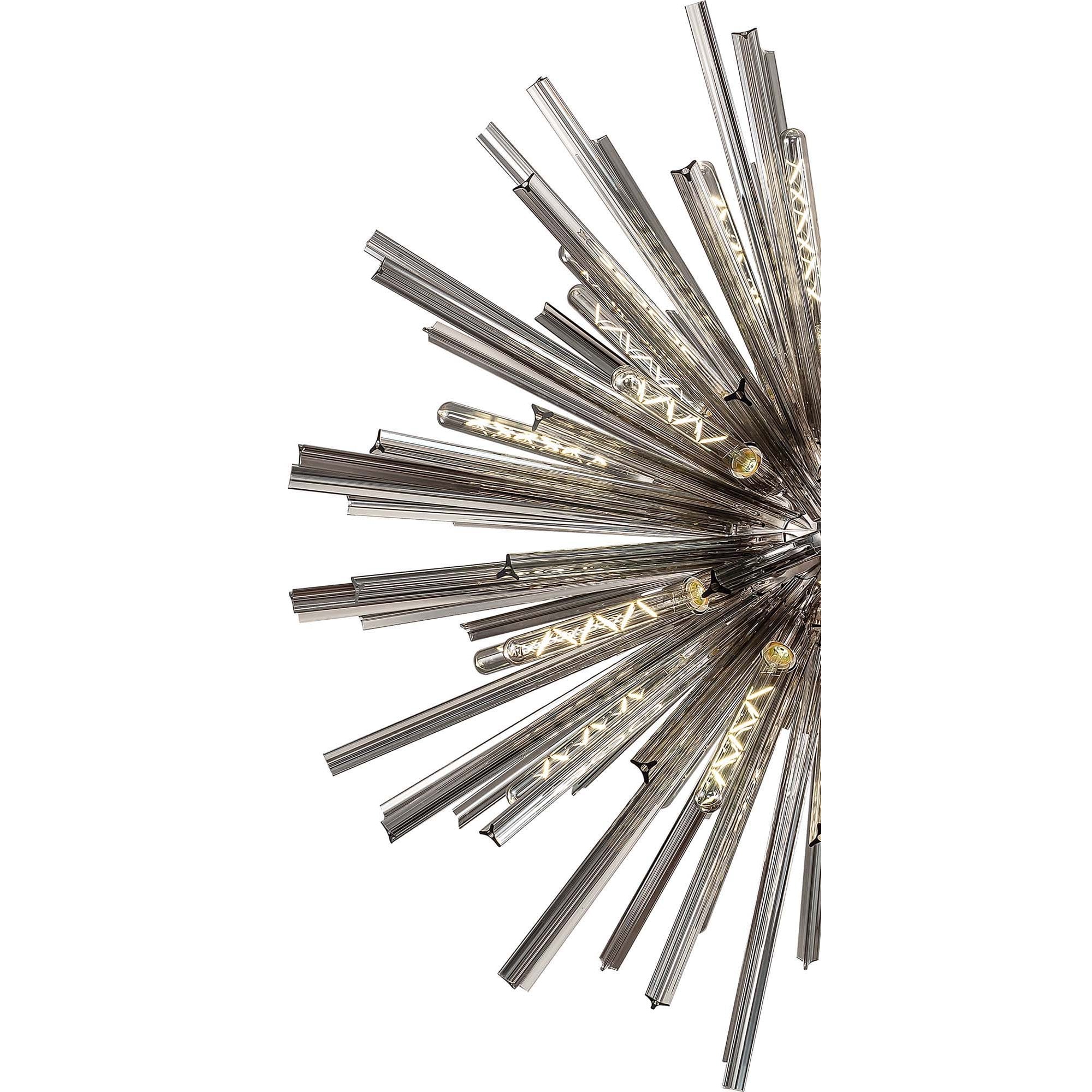 NL85229 Clover 32 Light Round Pendant Polished Nickel / Smoke Glass