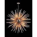 NL85239 Clover 32 Light Round Pendant Polished Nickel / Champagne Glass