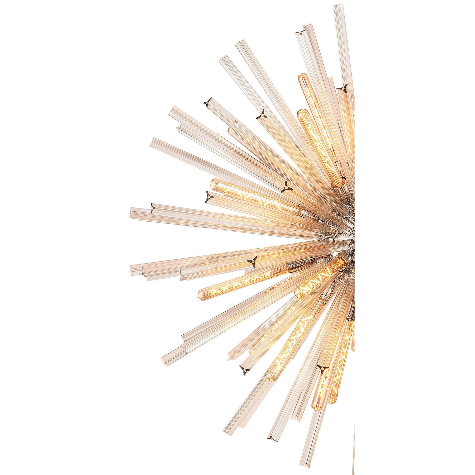 NL85239 Clover 32 Light Round Pendant Polished Nickel / Champagne Glass
