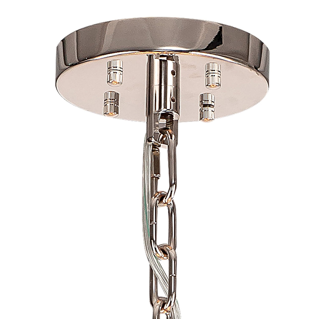 NL85239 Clover 32 Light Round Pendant Polished Nickel / Champagne Glass