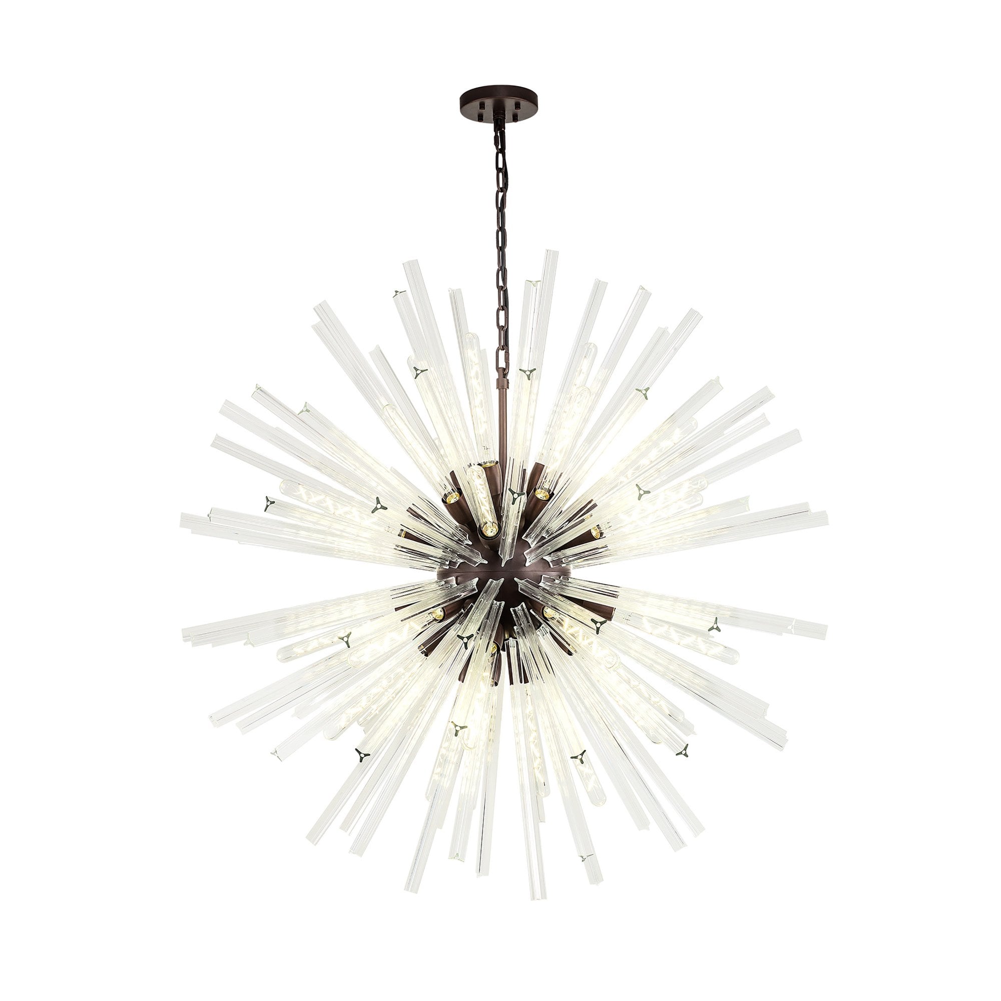 NL85249 Clover 32 Light Round Pendant Brown Oxide / Clear Glass