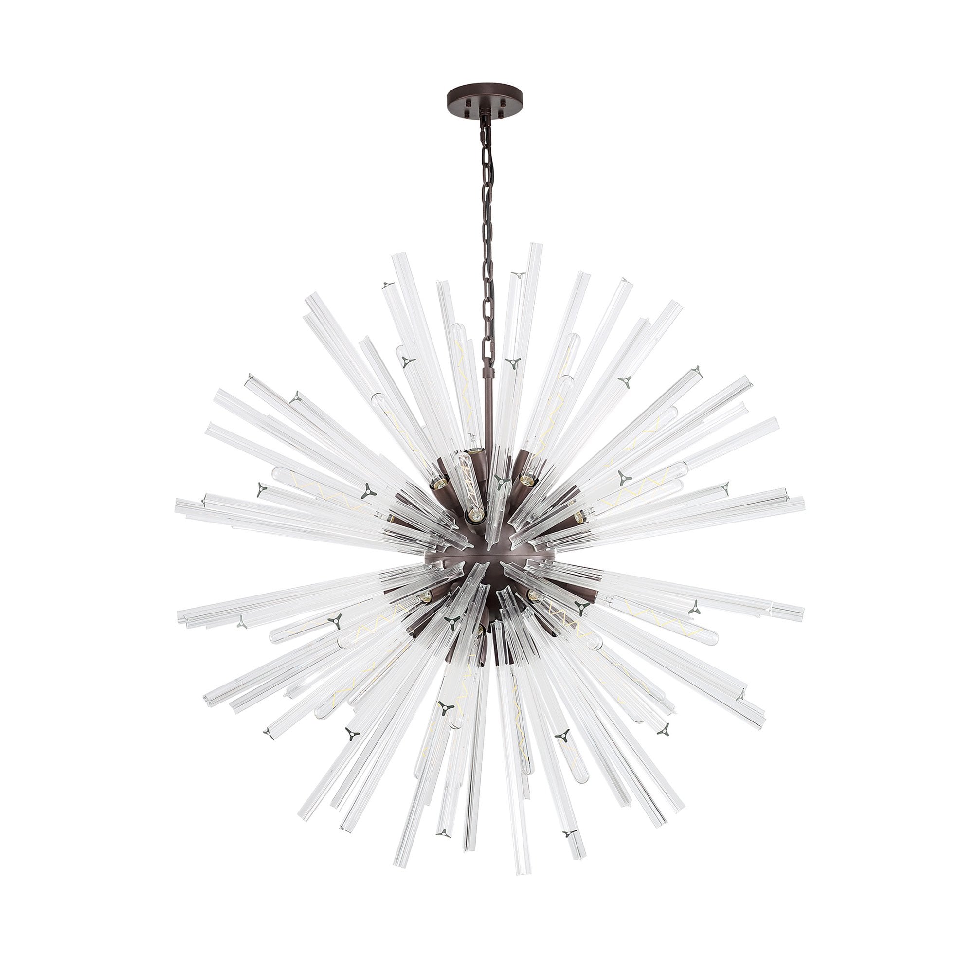 NL85249 Clover 32 Light Round Pendant Brown Oxide / Clear Glass