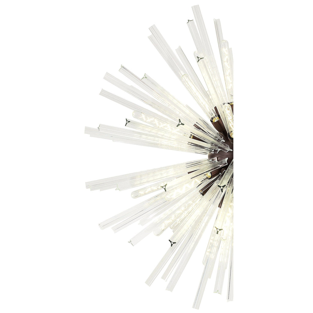 NL85249 Clover 32 Light Round Pendant Brown Oxide / Clear Glass