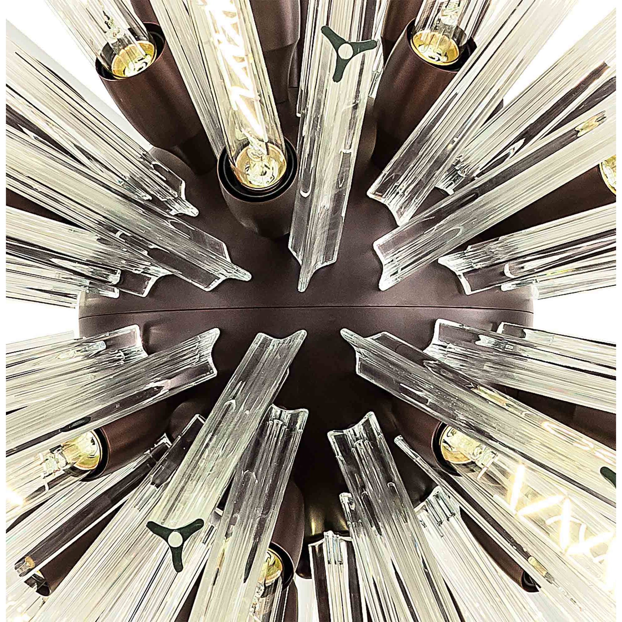 NL85249 Clover 32 Light Round Pendant Brown Oxide / Clear Glass
