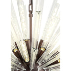 NL85249 Clover 32 Light Round Pendant Brown Oxide / Clear Glass
